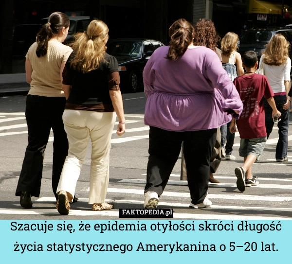 
    Szacuje się, że epidemia otyłości skróci długość życia statystycznego Amerykanina