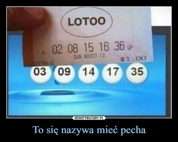 
    To się nazywa mieć pecha