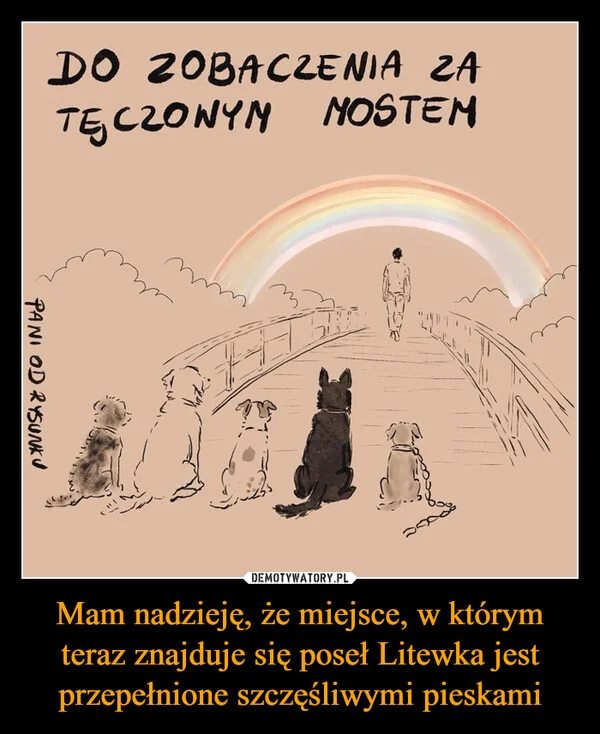 
    Mam nadzieję, że miejsce, w którym teraz znajduje się poseł Litewka jest przepełnione szczęśliwymi pieskami