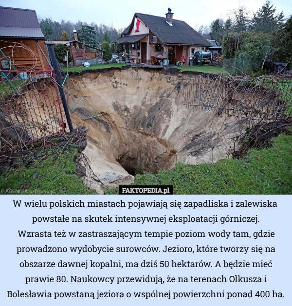 W wielu polskich miastach pojawiają się zapadliska i zalewiska powstałe...