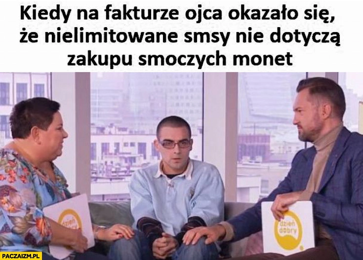 
    Quebonafide kiedy na fakturze ojca okazało się, że nielimitowane smsy nie dotyczą zakupu smoczych monet