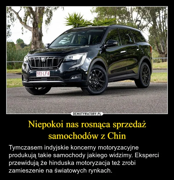 Niepokoi nas rosnąca sprzedaż samochodów z Chin
