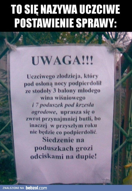Apel do złodzieja