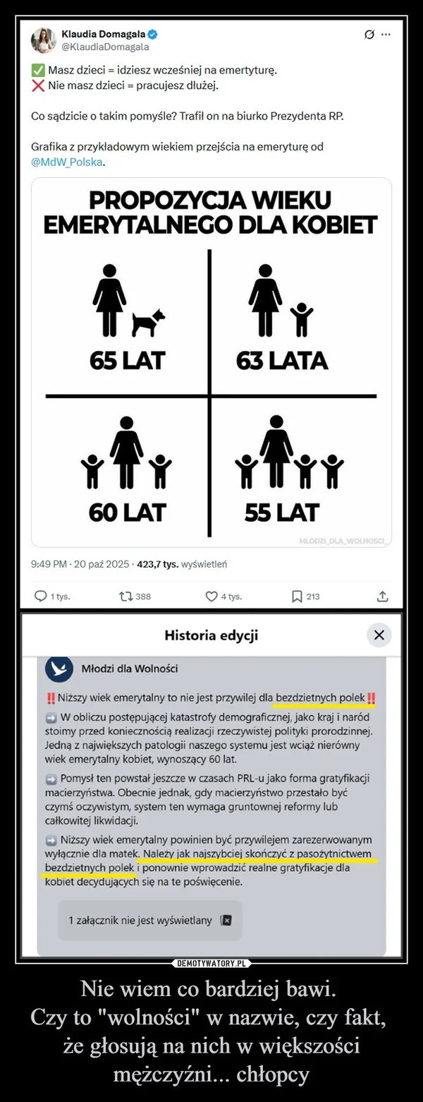 Nie wiem co bardziej bawi. Czy to 