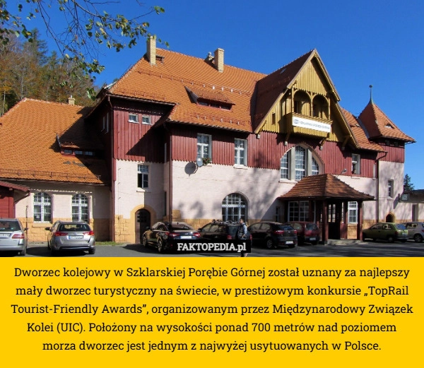 Dworzec kolejowy w Szklarskiej Porębie Górnej został uznany za najlepszy
