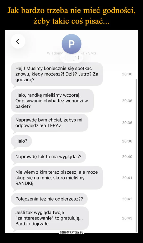 Jak bardzo trzeba nie mieć godności, żeby takie coś pisać...