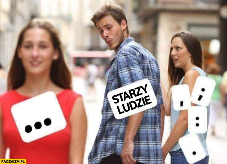 Starzy ludzie znaki interpunkcyjne nie wola wielokropek