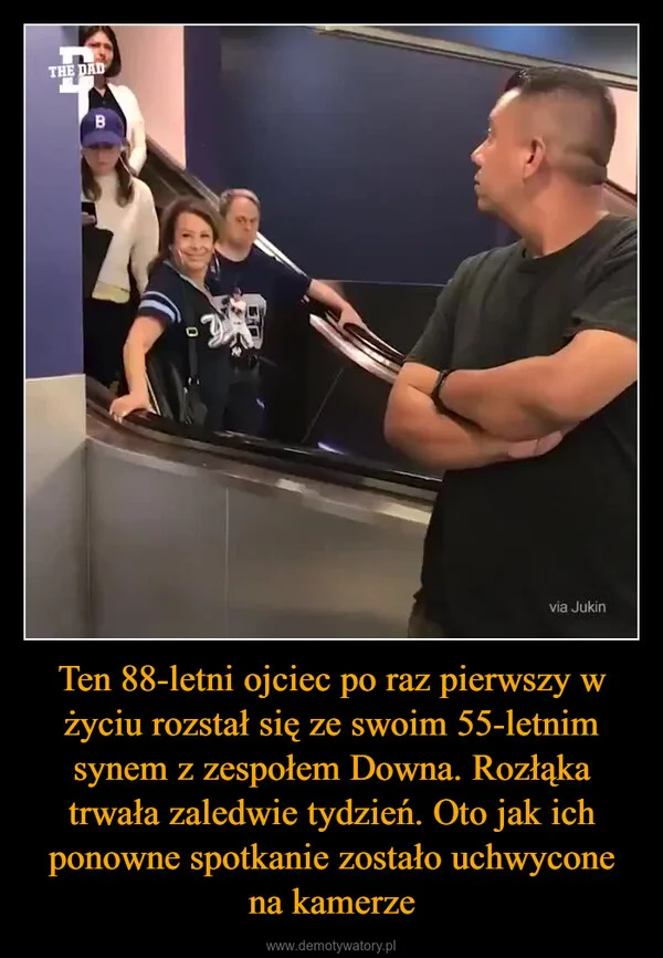 Ten 88-letni ojciec po raz pierwszy w życiu rozstał się ze swoim 55-letnim synem z zespołem Downa. Rozłąka trwała zaledwie tydzień. Oto jak ich ponowne spotkanie zostało uchwycone na kamerze