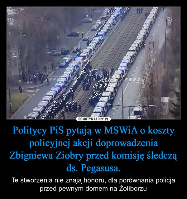 Politycy PiS pytają w MSWiA o koszty policyjnej akcji doprowadzenia Zbigniewa Ziobry przed komisję śledczą ds. Pegasusa.