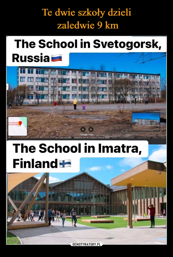 Te dwie szkoły dzieli zaledwie 9 km