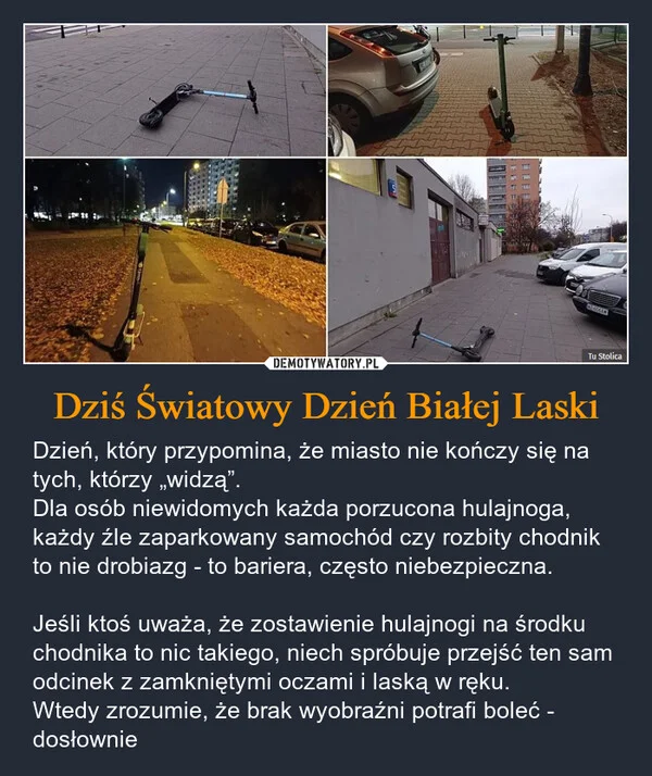 Dziś Światowy Dzień Białej Laski