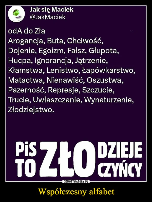 
    Współczesny alfabet