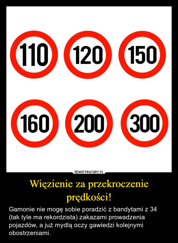 Więzienie za przekroczenie prędkości!