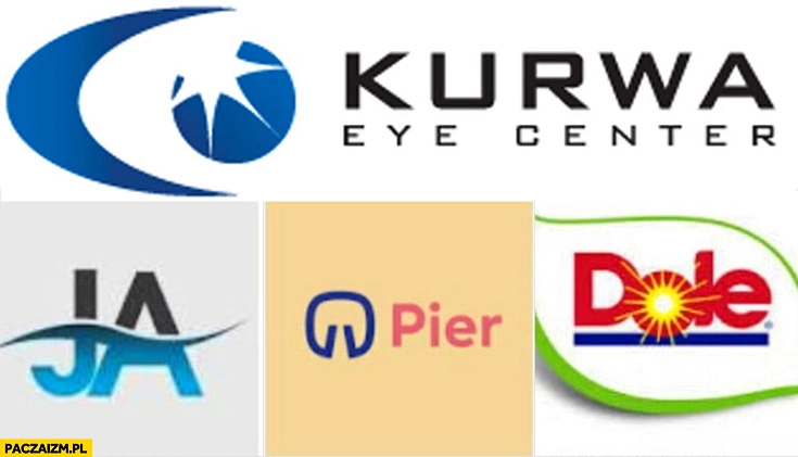 
    Kurna Ja Pier Dole napis przekleństwo logo loga firm
