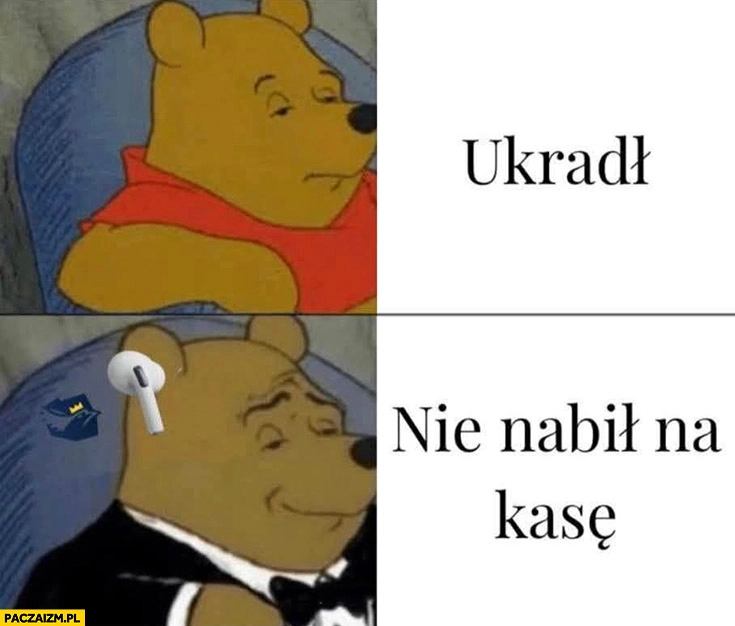 Ukradł, nie nabił na kasę Berkowicz Kubuś Puchatek