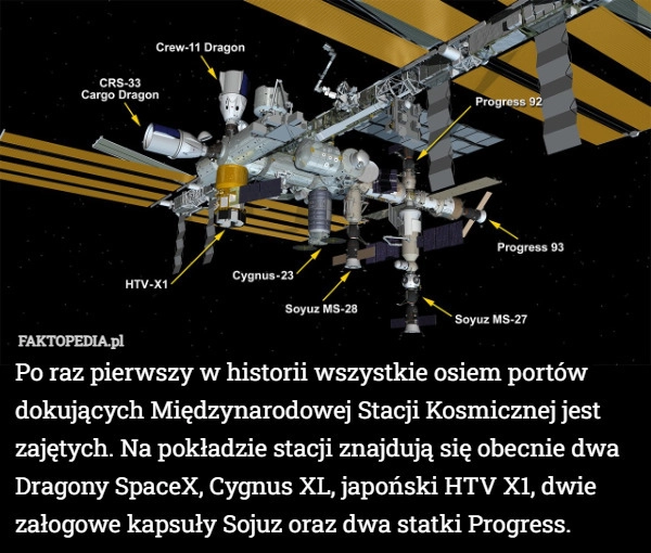 Po raz pierwszy w historii wszystkie osiem portów dokujących Międzynarodowej...