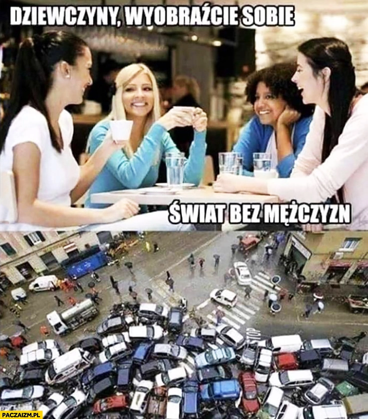 Dziewczyny wyobraźcie sobie świat bez mężczyzn wielka kolizja wypadek na drodze