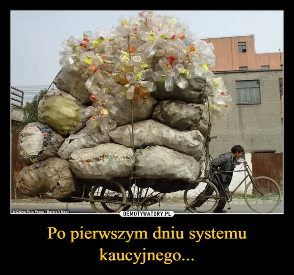 Po pierwszym dniu systemu kaucyjnego...