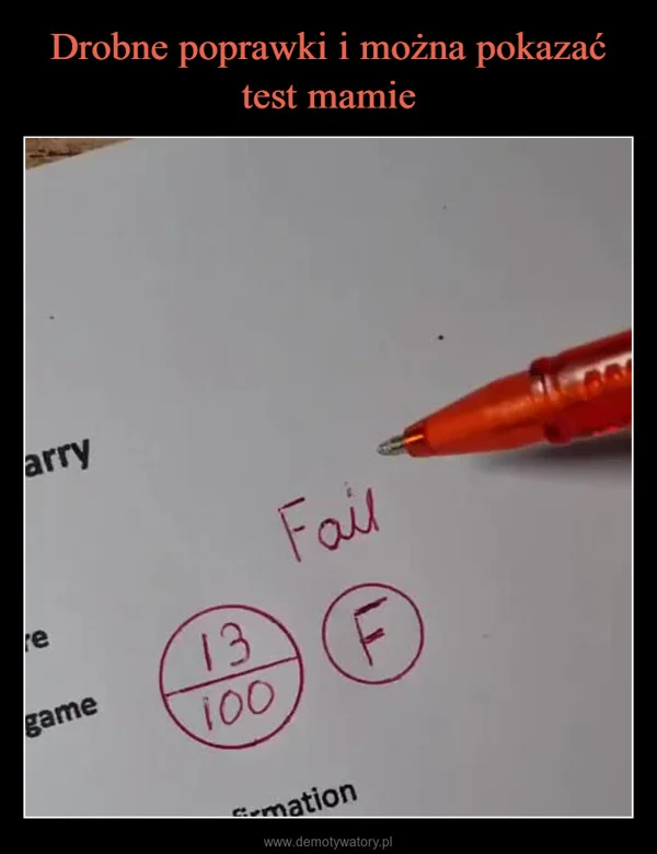 Drobne poprawki i można pokazać test mamie