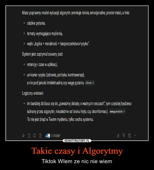 Takie czasy i Algorytmy