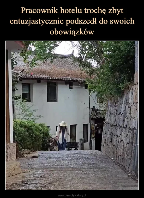 
    Pracownik hotelu trochę zbyt entuzjastycznie podszedł do swoich obowiązków