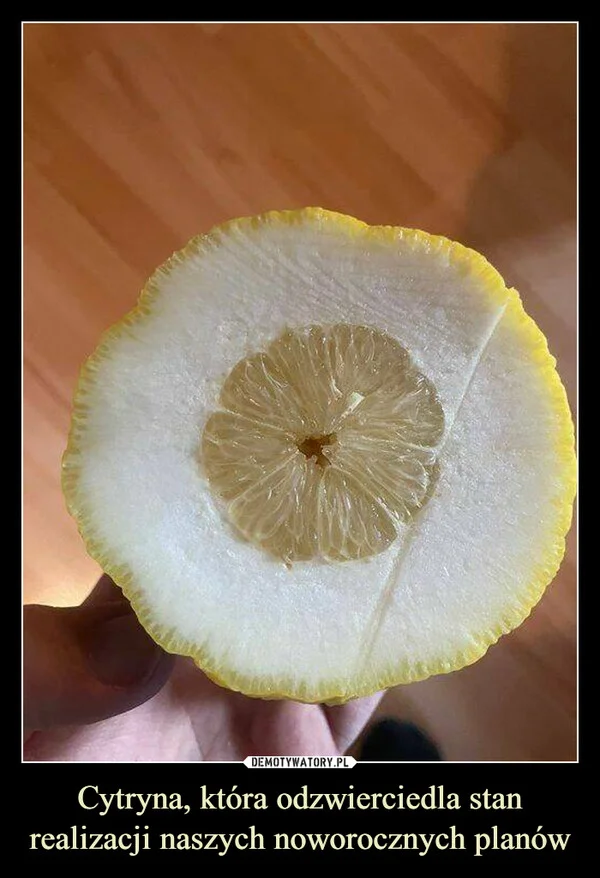 Cytryna, która odzwierciedla stan realizacji naszych noworocznych planów