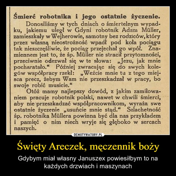 Święty Areczek, męczennik boży