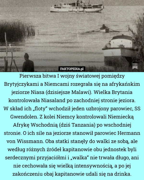 Pierwsza bitwa I wojny światowej pomiędzy Brytyjczykami a Niemcami rozegrała