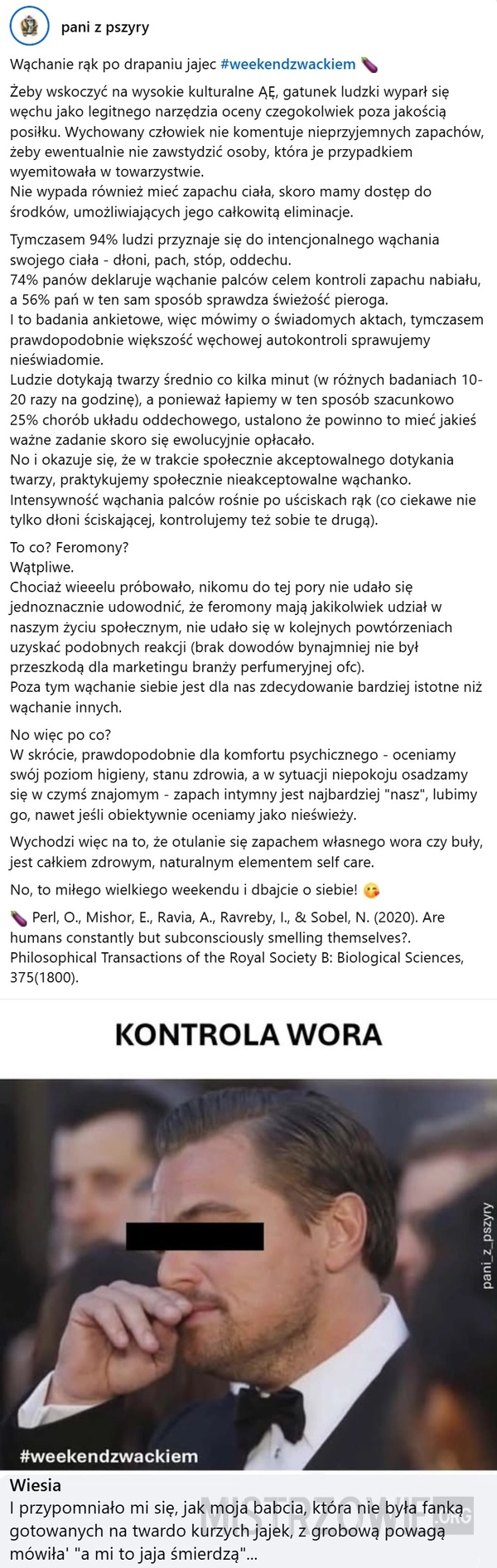 Wąchanie rąk