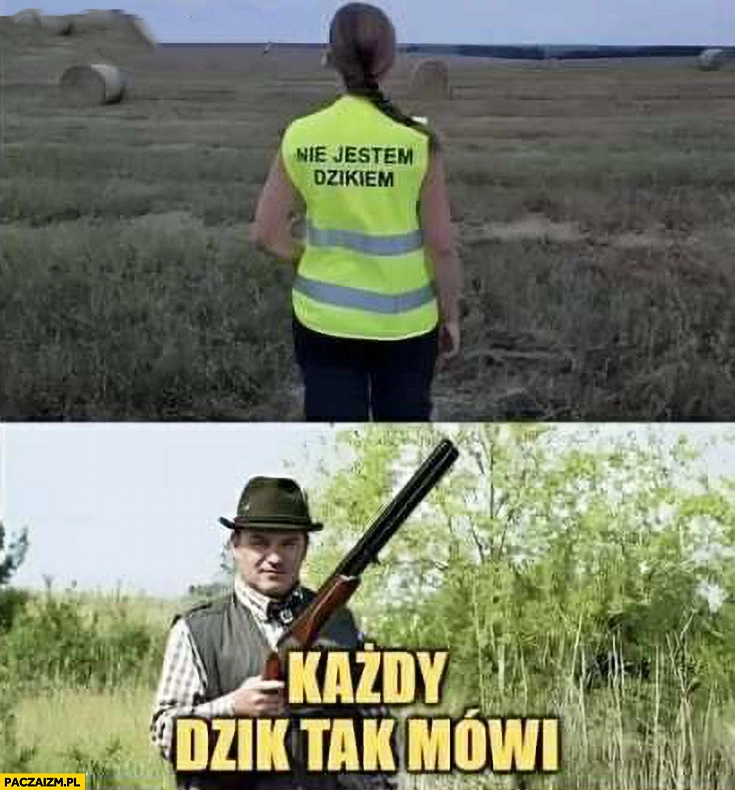 Kamizelka odblaskowa nie jestem dzikiem myśliwy każdy dzik tak mówi
