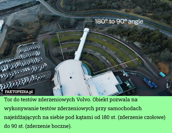 Tor do testów zderzeniowych Volvo. Obiekt pozwala na wykonywanie testów