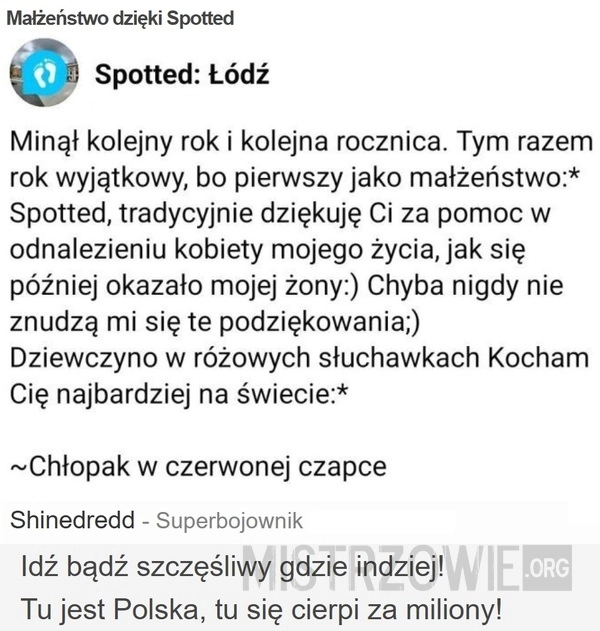 
    Małżeństwo dzięki Spotted