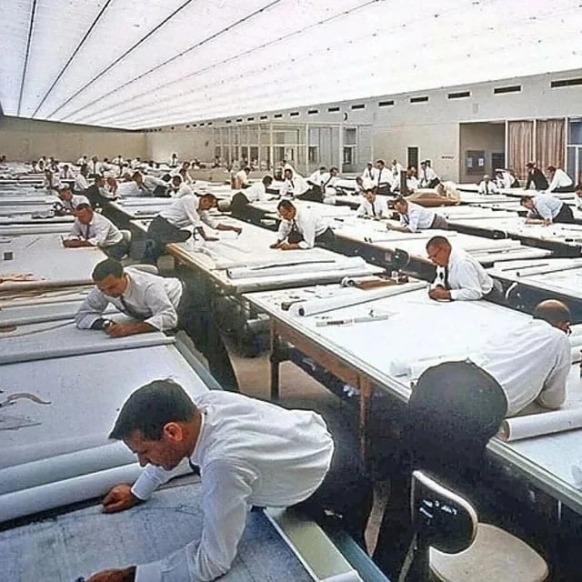 What drafting offices looked like before AutoCAD and digital design took over