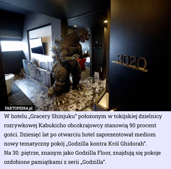 W hotelu „Gracery Shinjuku” położonym w tokijskiej dzielnicy rozrywkowej...