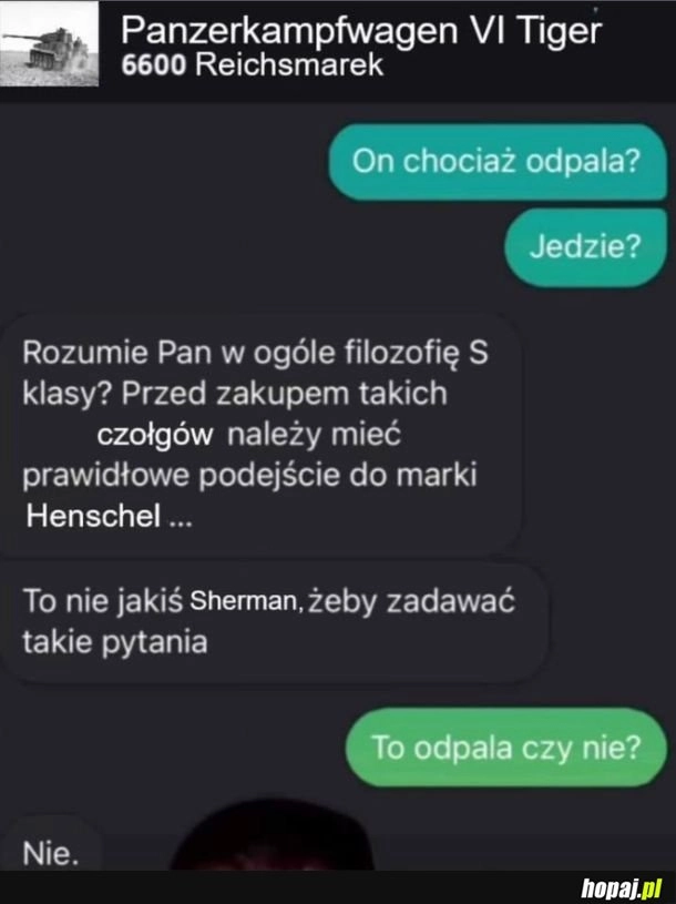 On chociaż odpala