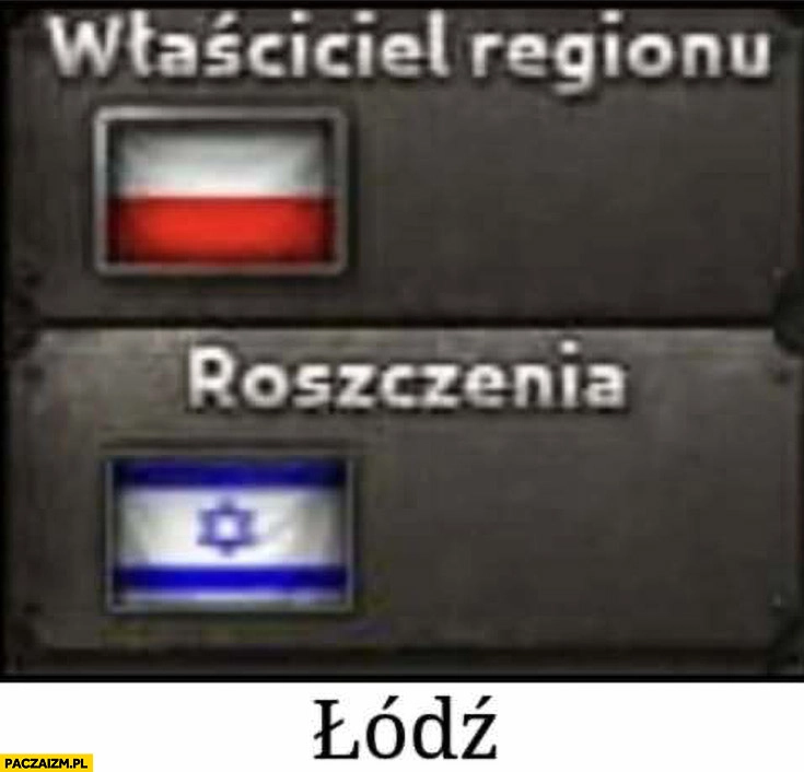 Łódź w skrócie: właściciel regionu Polska, roszczenia Izrael Żydzi
