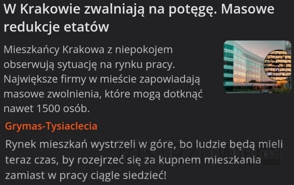 
    Masowe redukcje etatów