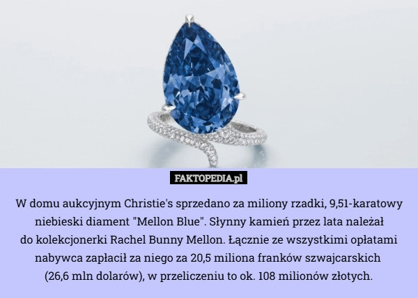 W domu aukcyjnym Christie's sprzedano za miliony rzadki, 9,51-karatowy