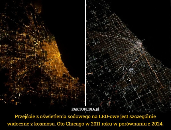 Przejście z oświetlenia sodowego na LED-owe jest szczególnie widoczne z