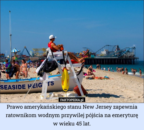 Prawo amerykańskiego stanu New Jersey zapewnia ratownikom wodnym przywilej