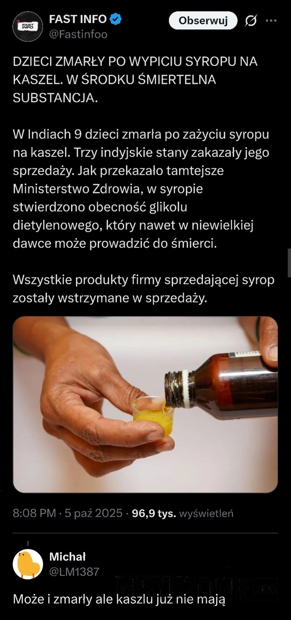 
    Syrop na kaszel