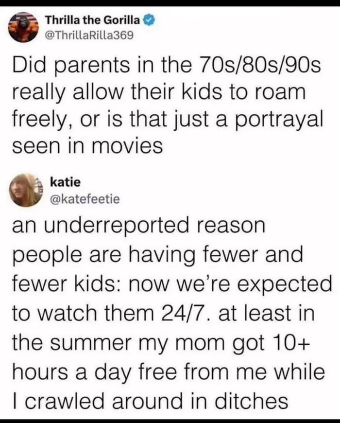 Kids these days will never know the joy of ditch crawling