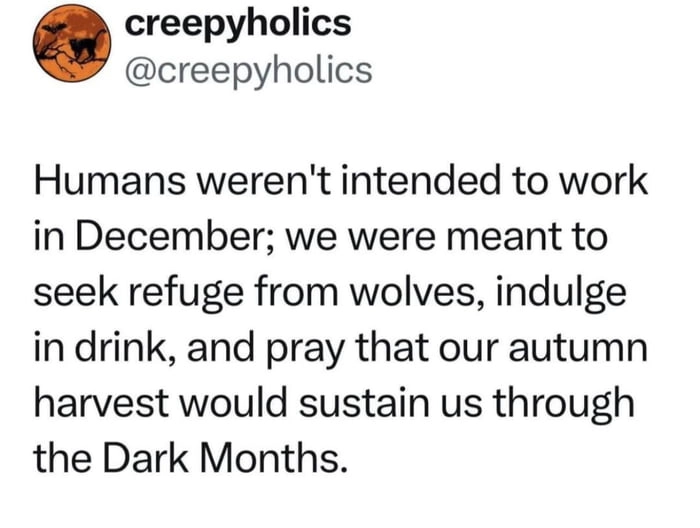 My ancestors would be so disappointed in my December activities