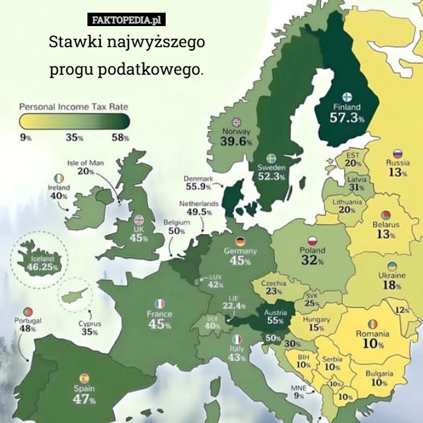 Stawki najwyższego
progu podatkowego.