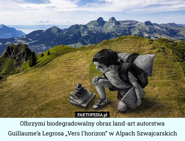 Olbrzymi biodegradowalny obraz land-art autorstwa Guillaume’a Legrosa „Vers...