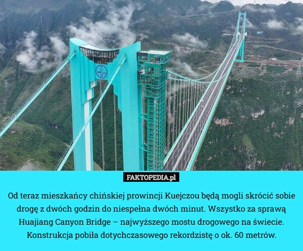 Od teraz mieszkańcy chińskiej prowincji Kuejczou będą mogli skrócić sobie