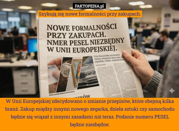 
    W Unii Europejskiej zdecydowano o zmianie przepisów, które obejmą kilka