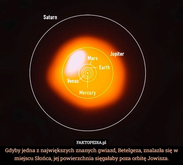 Gdyby jedna z największych znanych gwiazd, Betelgeza, znalazła się w miejscu