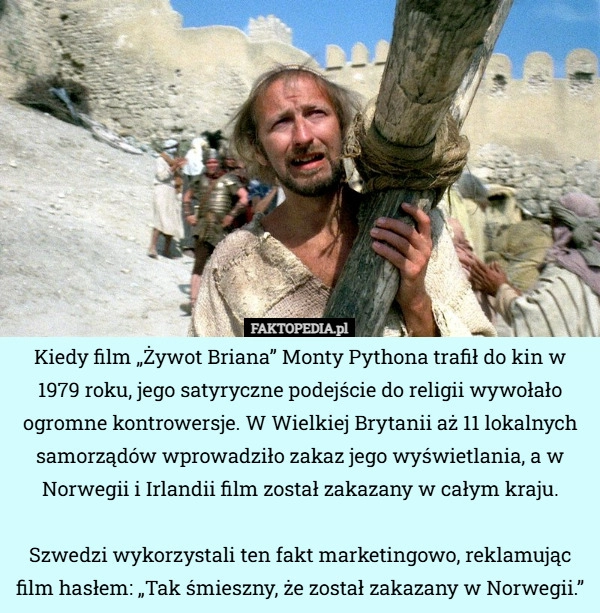 Kiedy film „Żywot Briana” Monty Pythona trafił do kin w 1979 roku, jego...