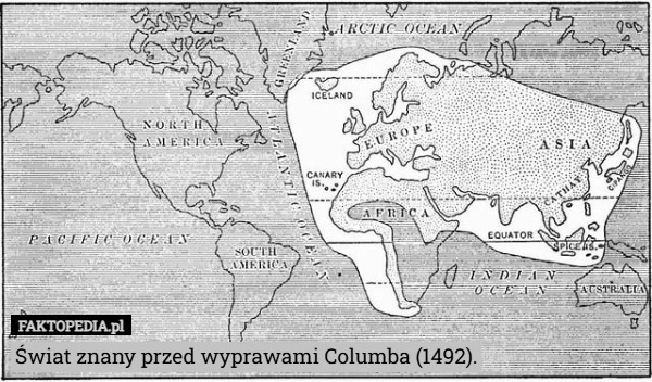 Świat znany przed wyprawami Columba (1492).